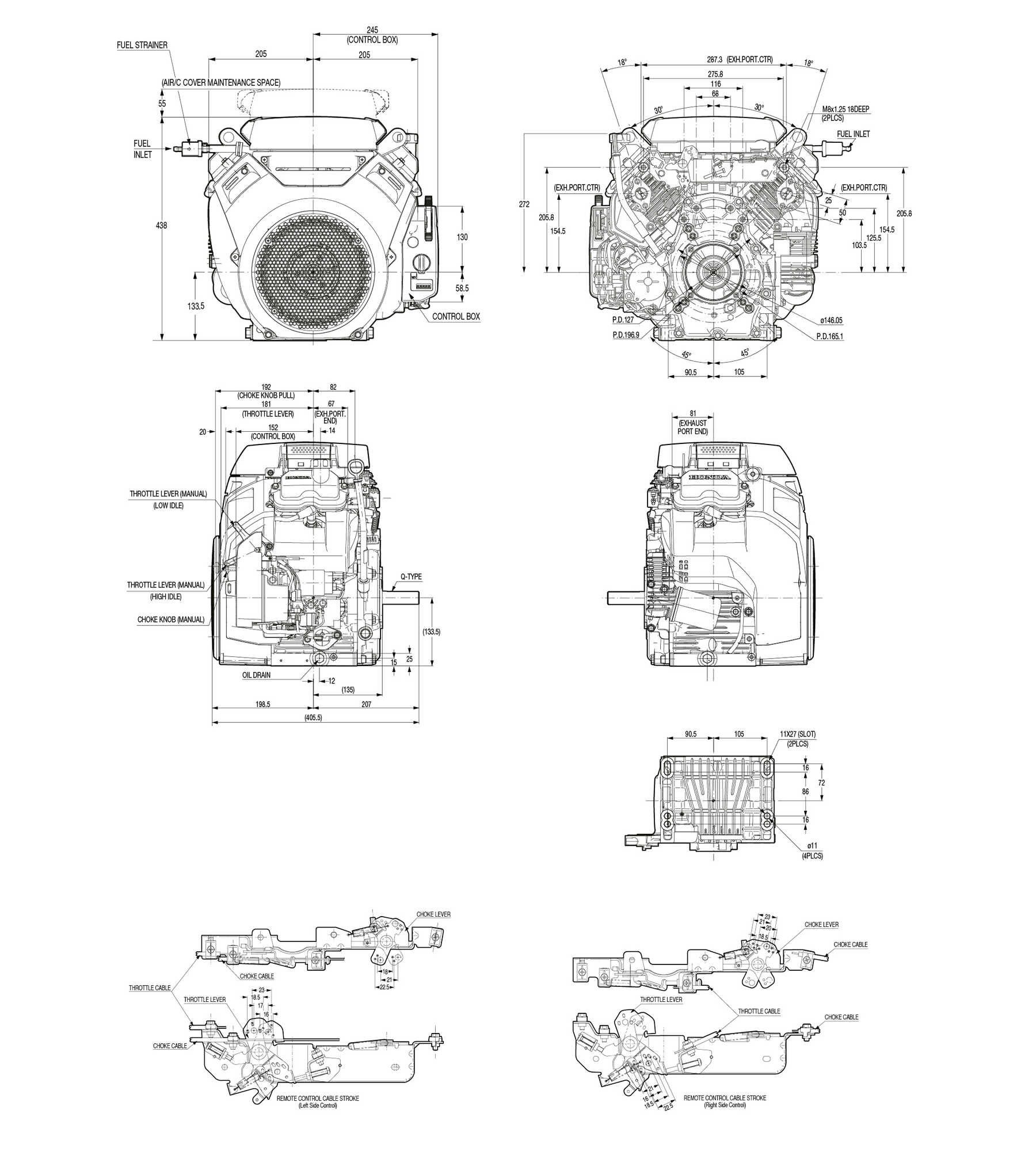 محرك هوندا 2 سلندر / 2 بستم   (GX690 - H2MX3)