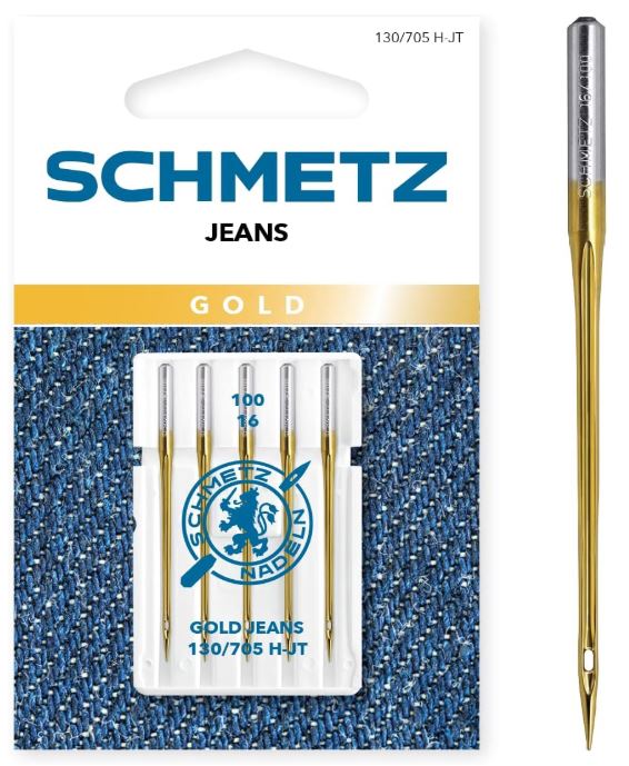 SCHMETZ Gold Jeans Needle Size 16 (Pack of 5 Needles)