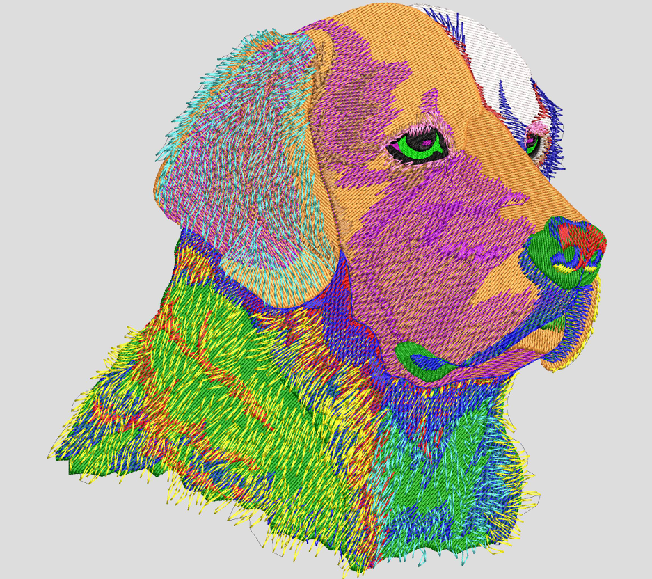 Digital Dog Embroidery Design DG0205