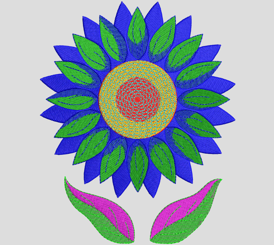 Digital embroidery design of a rose FL0260 