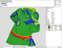 Digital Dog Head Embroidery Design