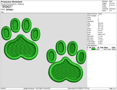 Digital Dog Paw Embroidery Design DT0421