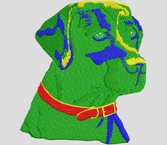 Digital Dog Head Embroidery Design