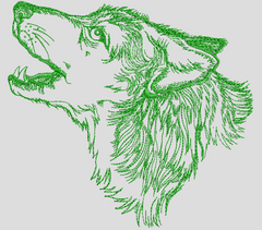 Digital Wolf Embroidery Design DT1464